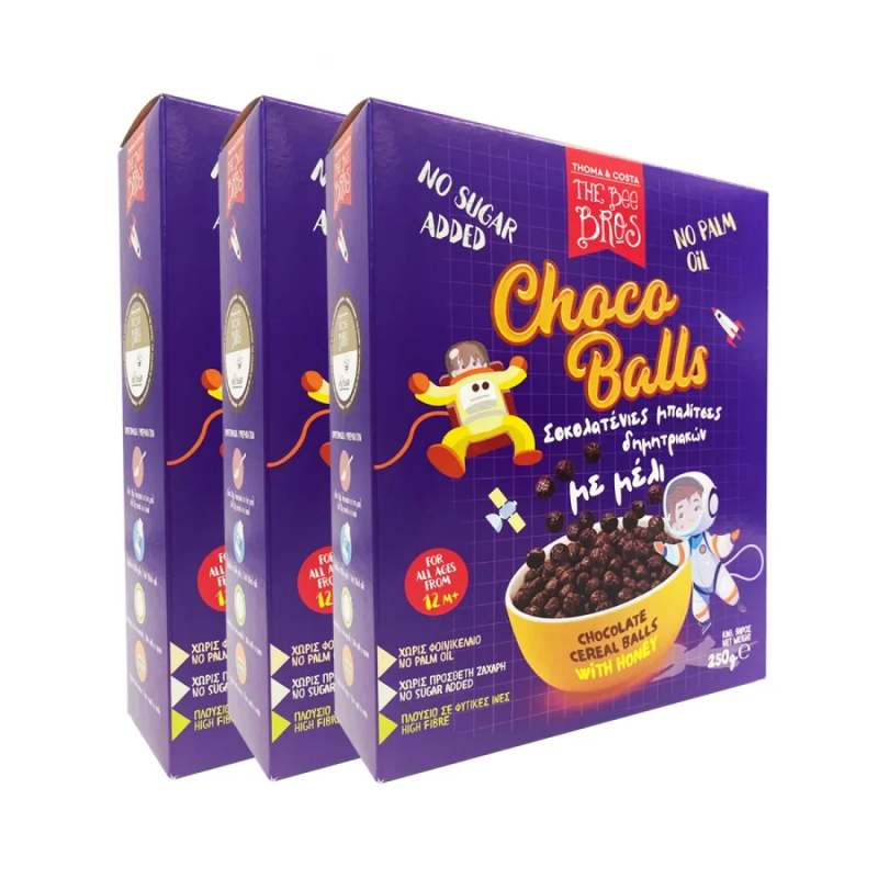 THE BEE BROS Δημητριακά Choco Cereal Balls With Honey 250gr THE BEE BROS Δημητριακά Choco Cereal Balls With Honey 250gr