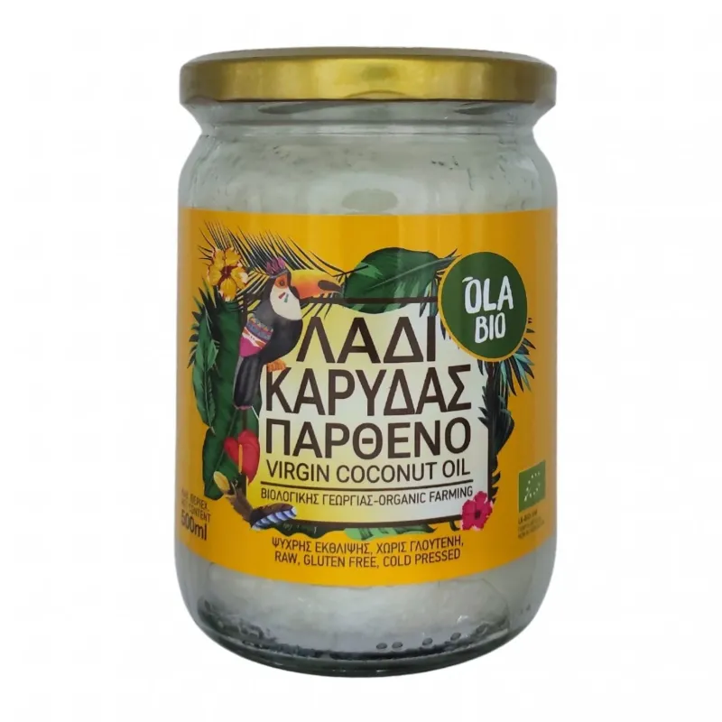 Λάδι Καρύδας (Coconut Oil) Παρθένο Βιολογικό ψυχρής έκθλιψης 500ml Λάδι Καρύδας (Coconut Oil) Παρθένο Βιολογικό ψυχρής έκθλιψης 500ml