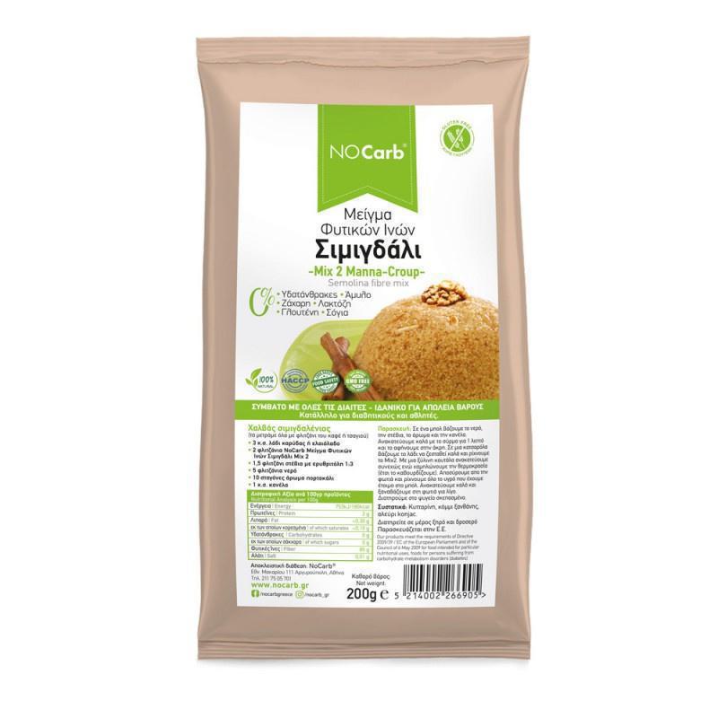 Μείγμα Φυτικών Ινών Σιμιγδάλι (Manna Croup Mix2) NoCarb 250γρ.