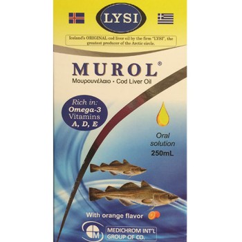 Μουρουνέλαιο Medichrom Murol με γεύση Πορτοκάλι 250ml